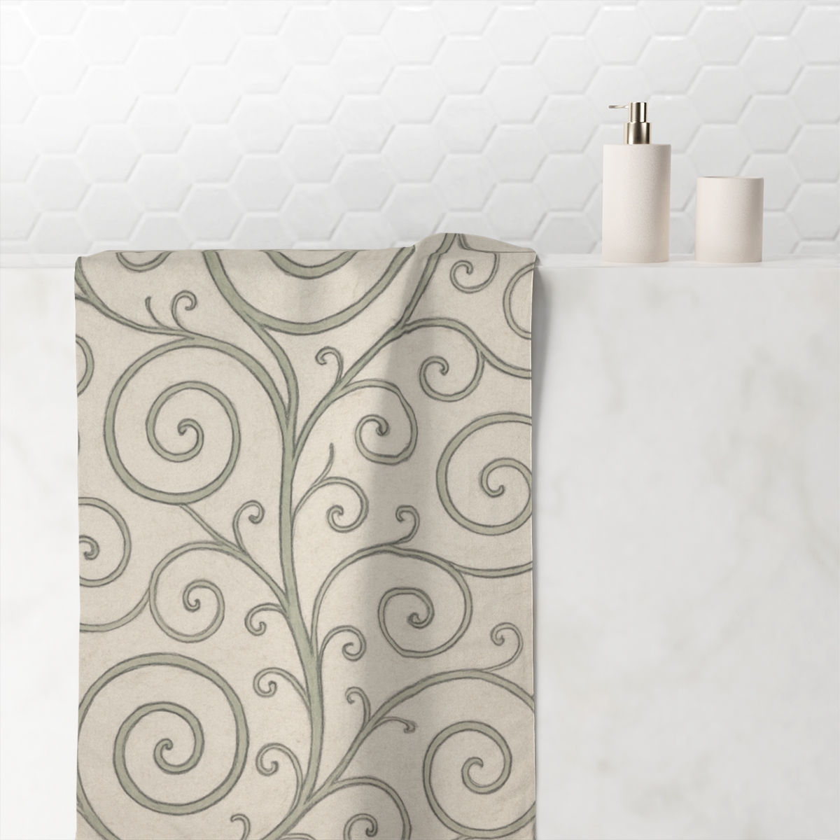 Vine Spiral Diagram trendy hand towels