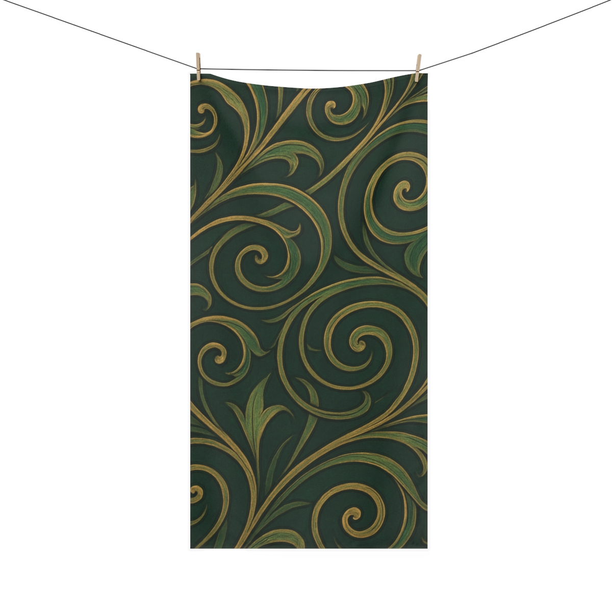 Vine Spiral Tapestry personalized bath towels