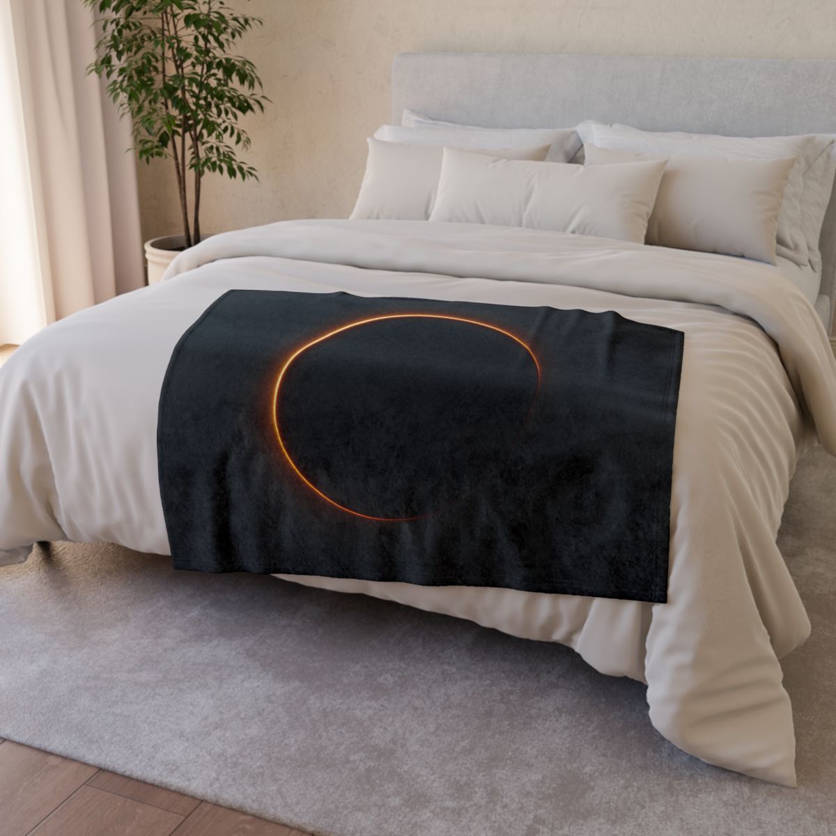 Void Horizon Silhouette Bloom stylish throw blankets