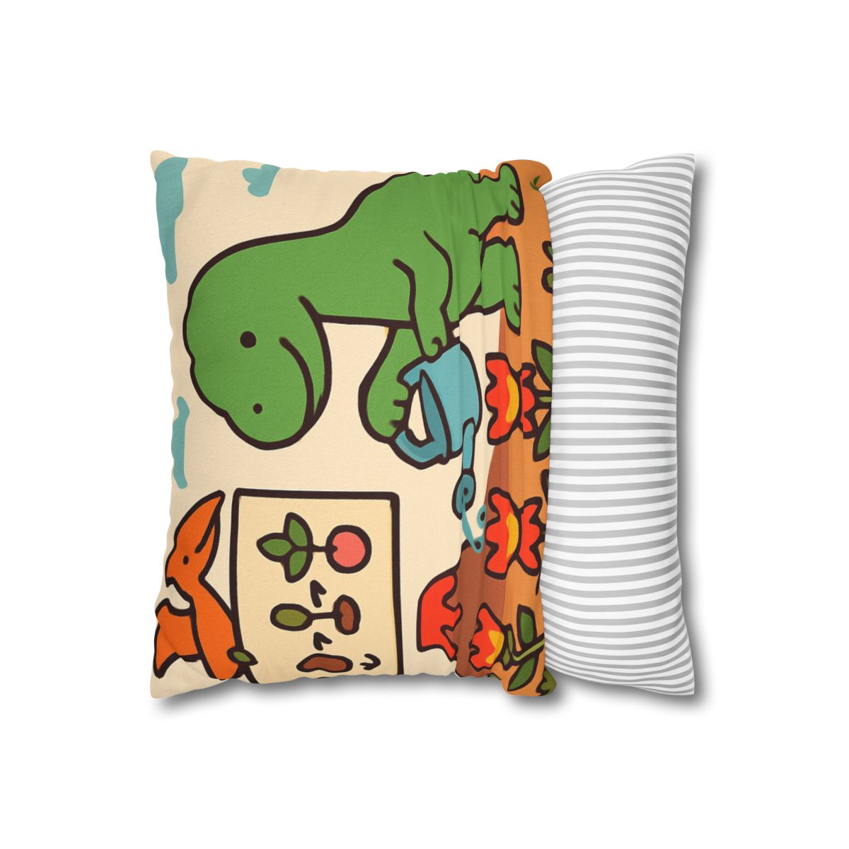 Volcano Garden Of Friendly Dinosaurs trendy patterned pillow cases