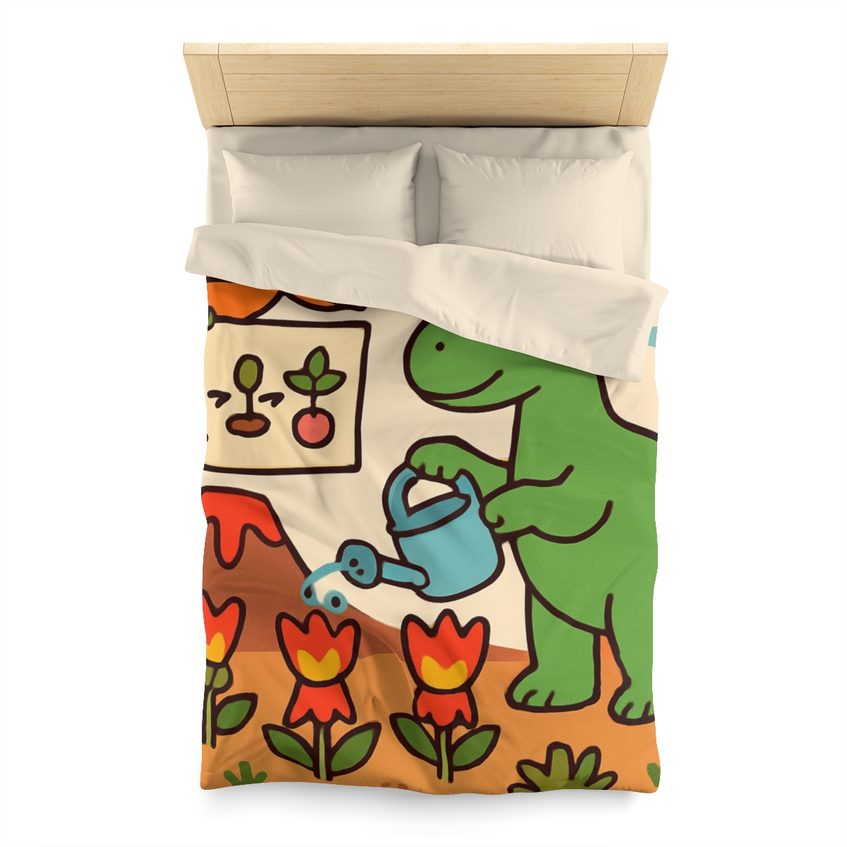 Volcano Garden Of Friendly Dinosaurs personalized bedding duvets