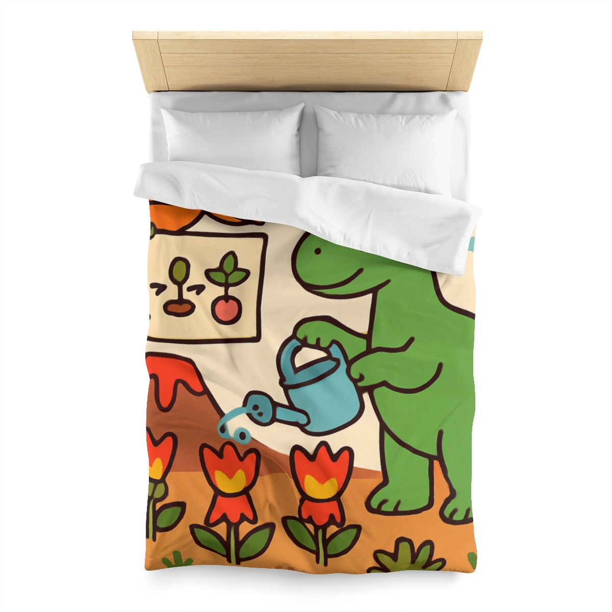 Volcano Garden Of Friendly Dinosaurs personalized bedding duvets