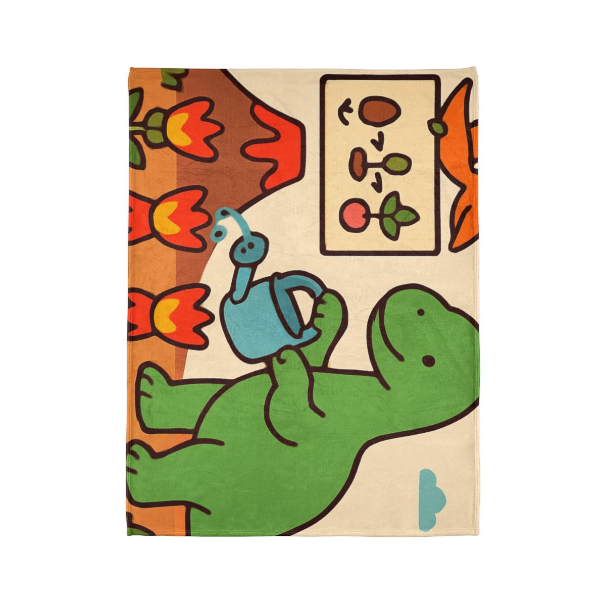Volcano Garden Of Friendly Dinosaurs soft fleece blankets