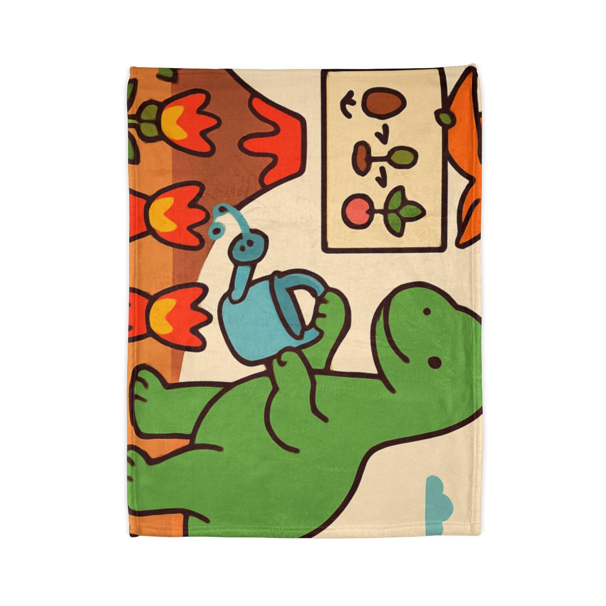 Volcano Garden Of Friendly Dinosaurs soft fleece blankets