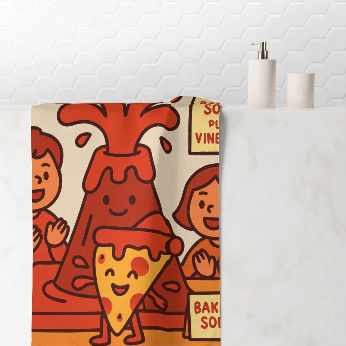 Volcano Pizza Science Fair comfortable face towels