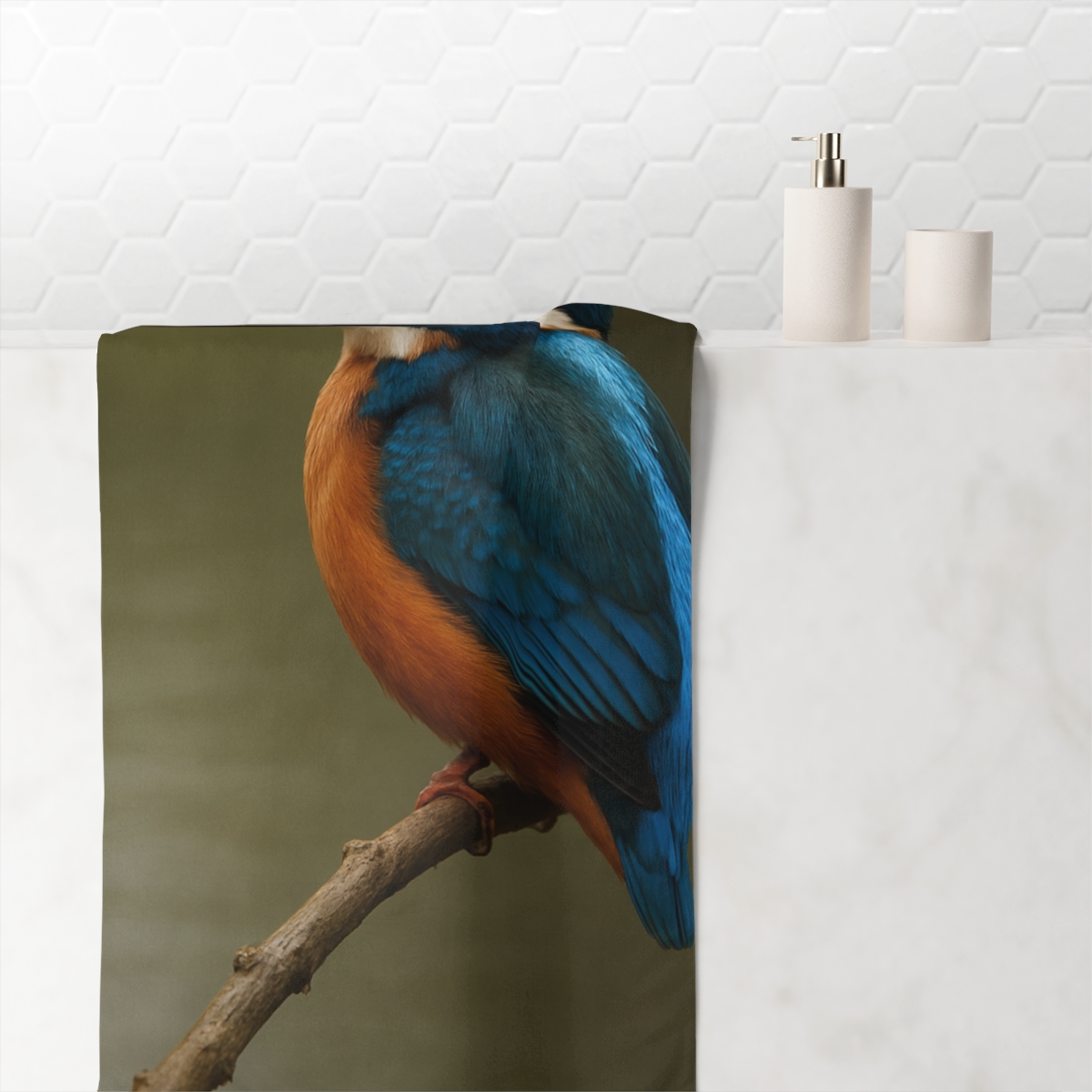 Whispered Glide Kingfisher decorative home towelscustom towels