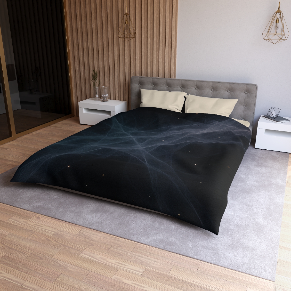 Whispering Cosmic Filament Tapestry designer printed duvets