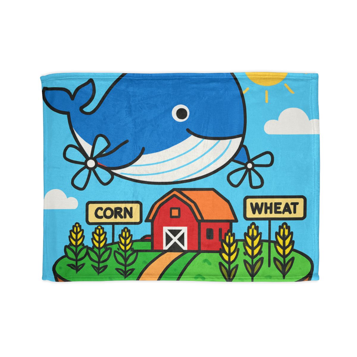 Windmill Whale Above The Floating Farm decorative home blankets