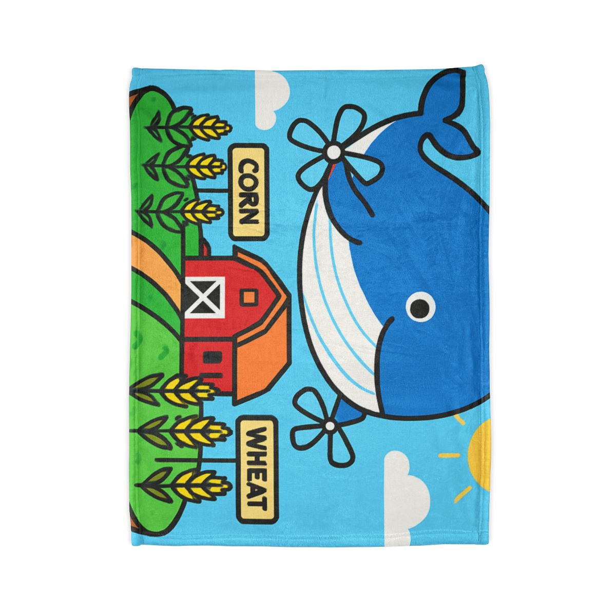 Windmill Whale Above The Floating Farm decorative home blankets