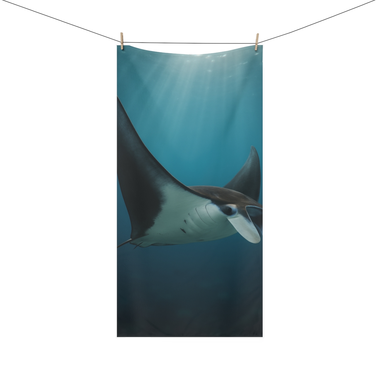 Winged Eclipse Manta Ray comfortable face towels