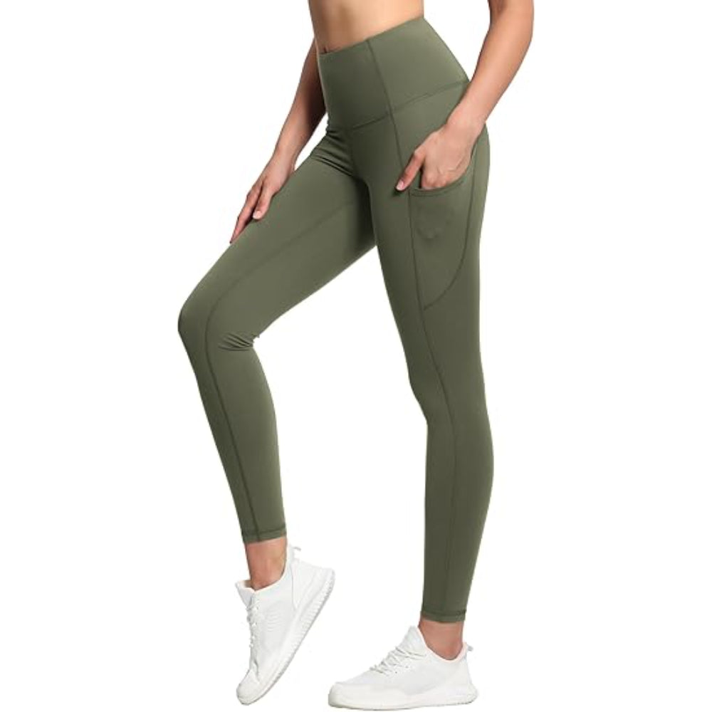 Women's Flexible Activewear Leggings With Pockets For Exerci – full length outfit view
