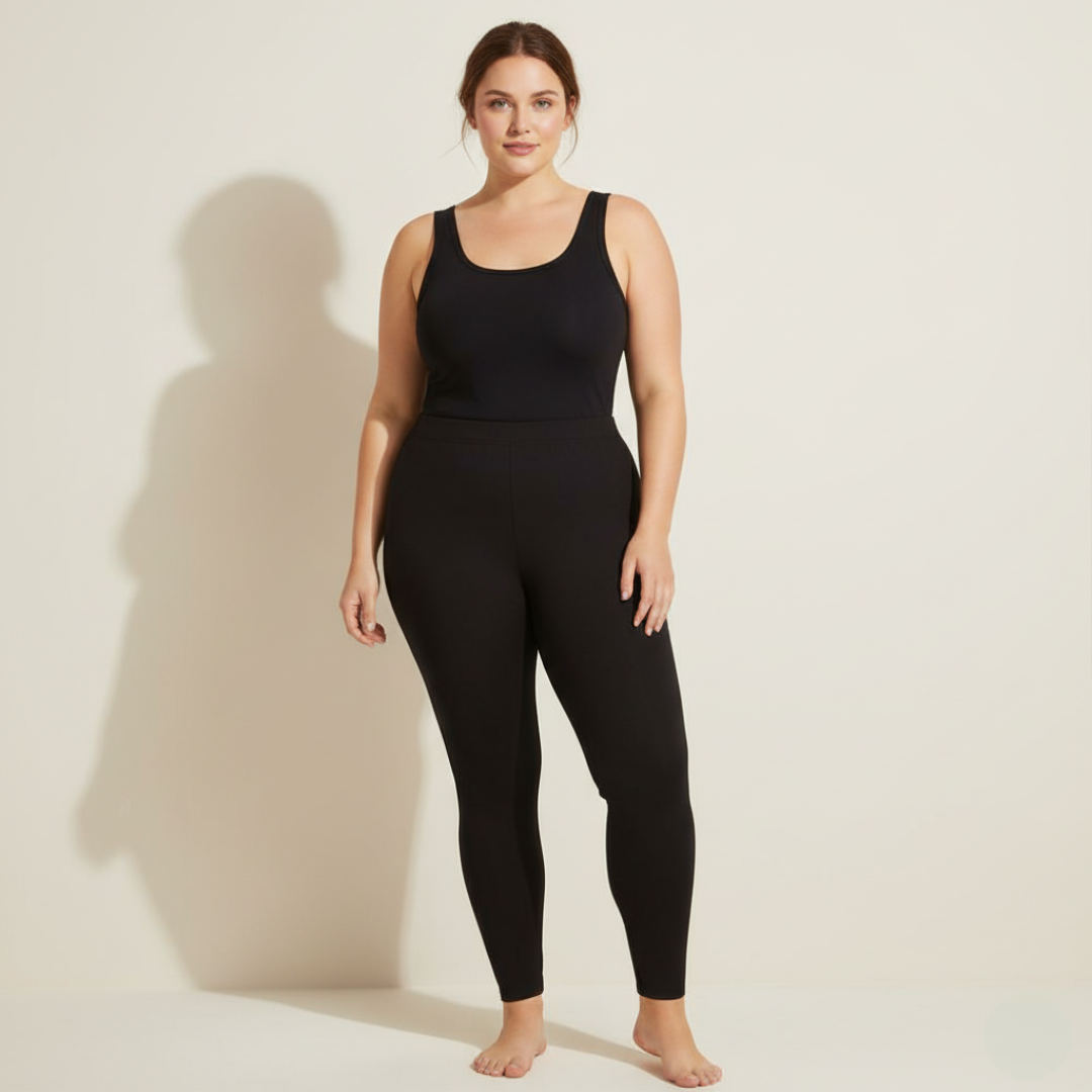 Women Stretch Leggings with Lightweight Base LayerSoft Lightweight Base Layer Tights For Women - Image 2