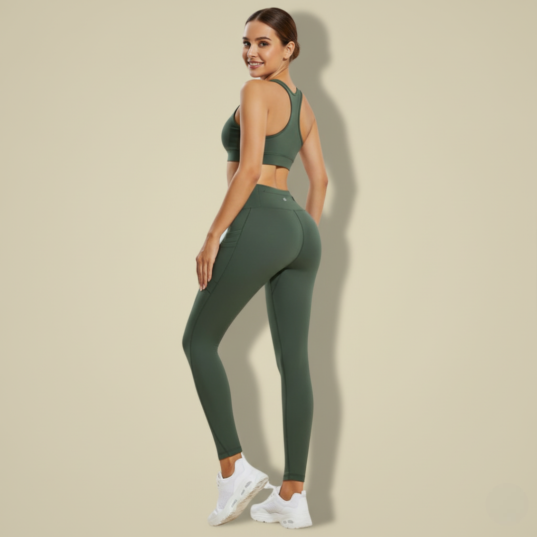 Women's High Waisted Thermal Leggings With Fleece Lining And – side profile view