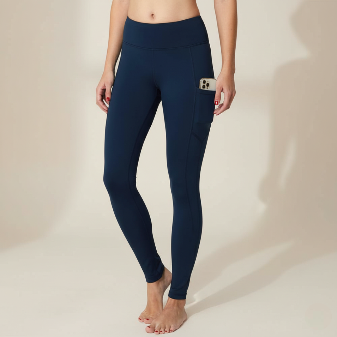 Women's Warm Fleece Lined Yoga Pants With Pockets For Winter – fit and style view