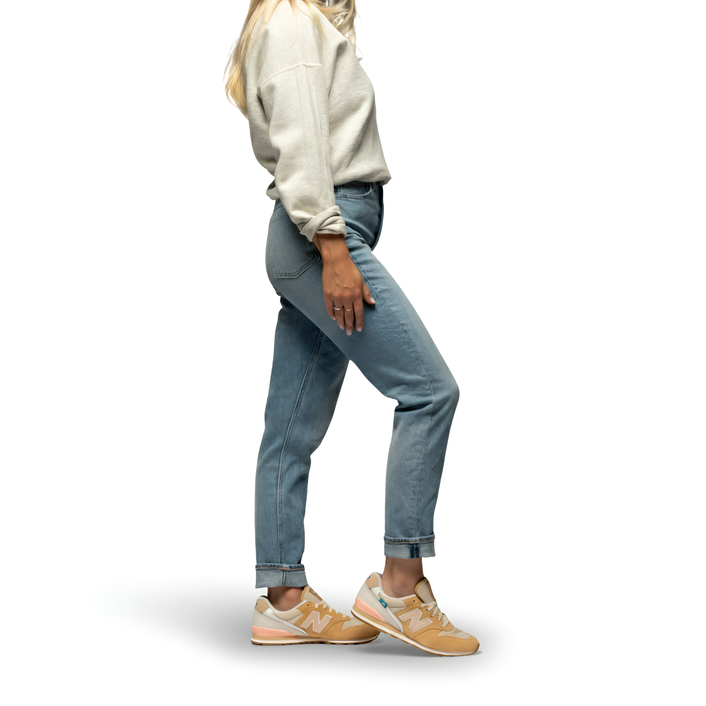 High Rise Straight Jeans With Soft Stretch