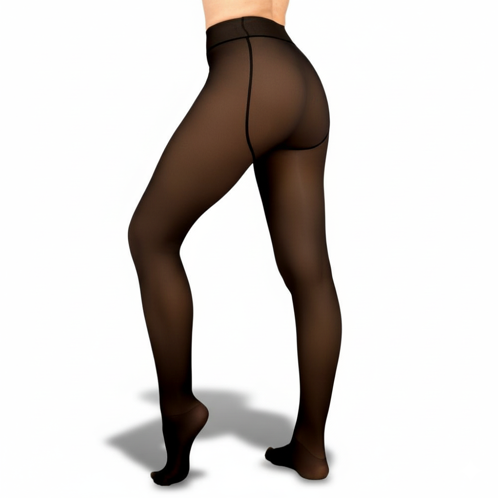 Women's Fleece Lined Thermal Sheer Tights For Winter – pocket detail close-up