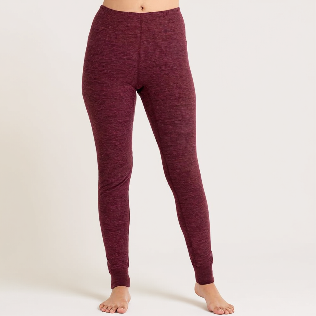 Women's Women Micro Waffle Thermal Leggings – full length outfit view