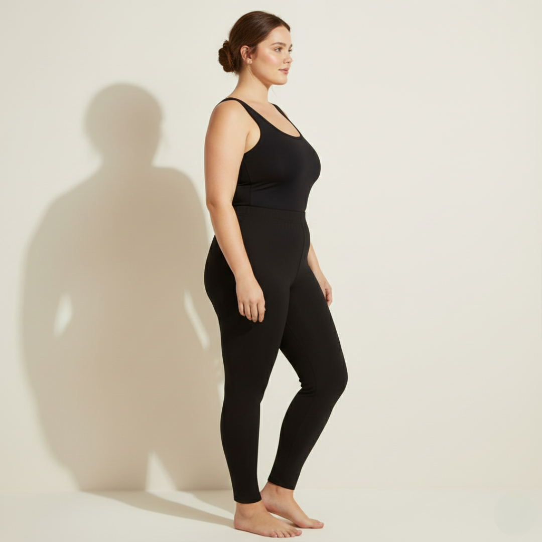 Women Stretch Leggings with Lightweight Base LayerSoft Lightweight Base Layer Tights For Women - Image 4