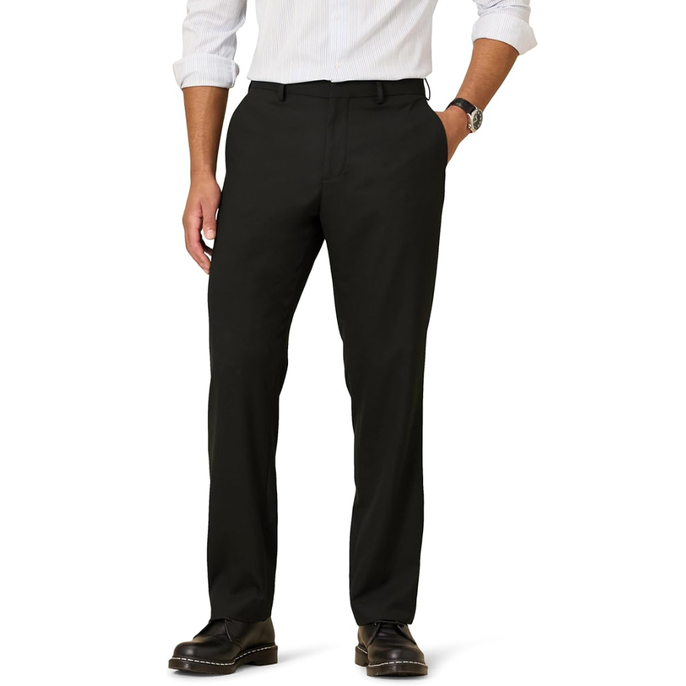 Classic Fit Dress Pants With Wrinkle Resistant Stretch For Men – side profile view
