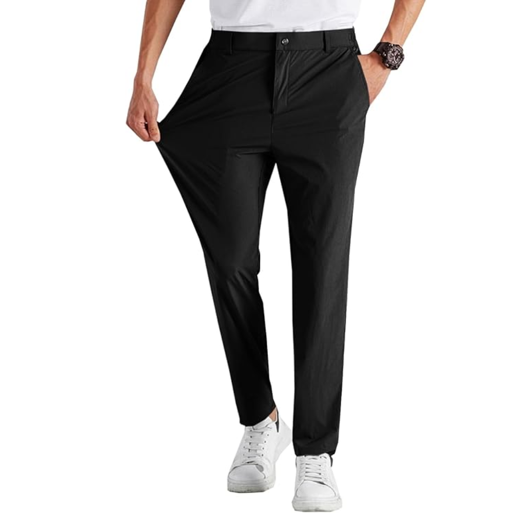 Slim Fit Golf Pants With Stretch Comfort And Cropped Style For Men – side profile view