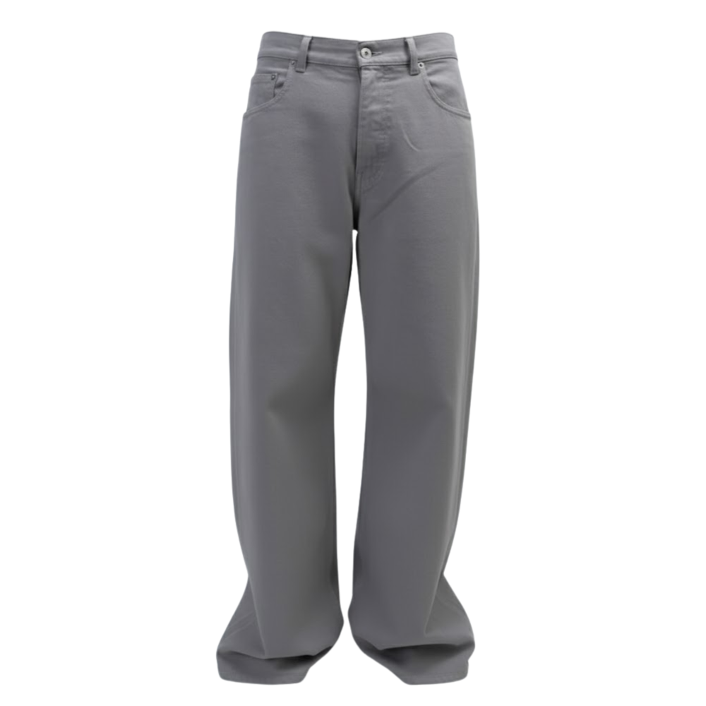 Casual Wide Leg Raw Denim Jeans for Men