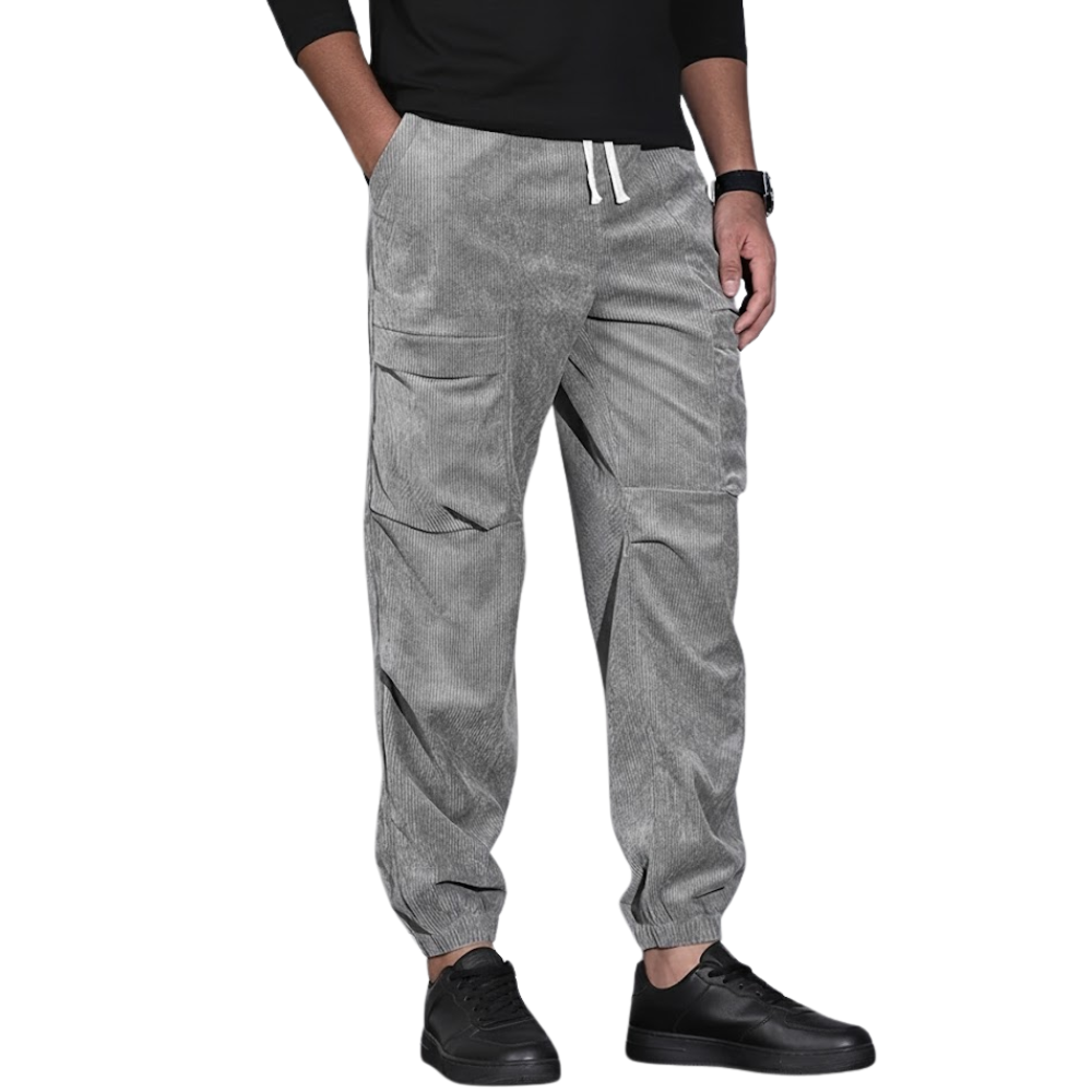 Modern Corduroy Cargo Pants For Men – back view detail