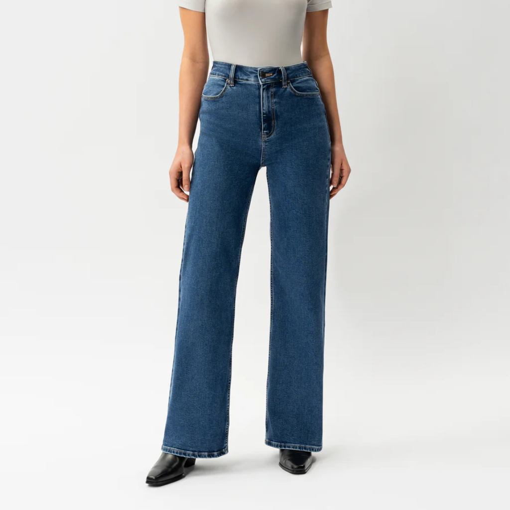 Women's High Rise Wide Denim Jeans – back view detail