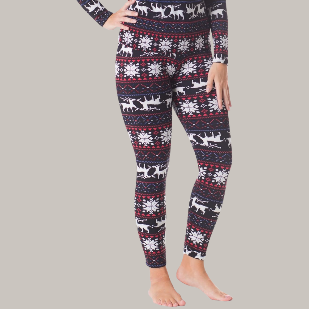 Women Printed Insulated Thermal Leggings For Skiing