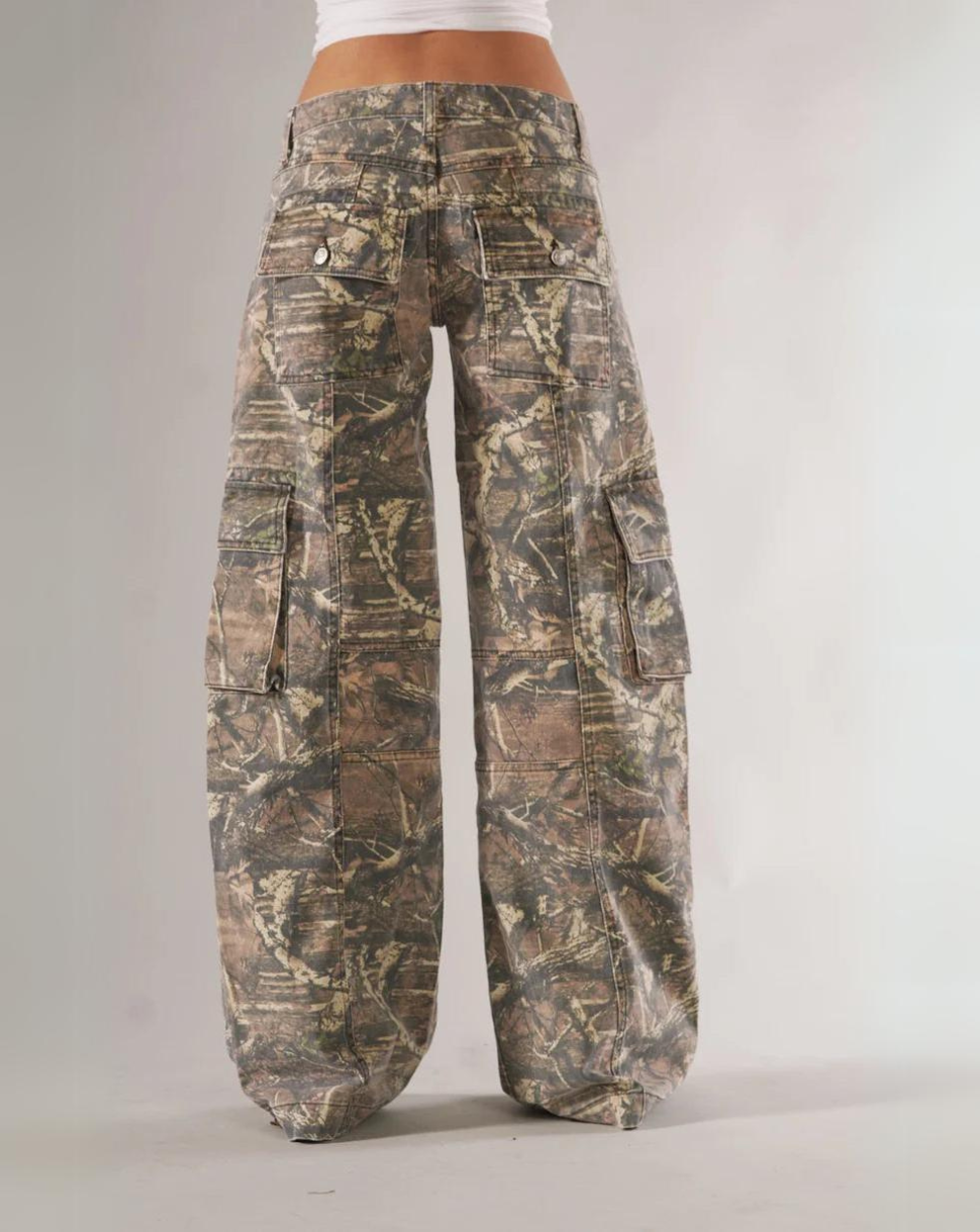 Camo Cargo Pants – pocket detail close-up