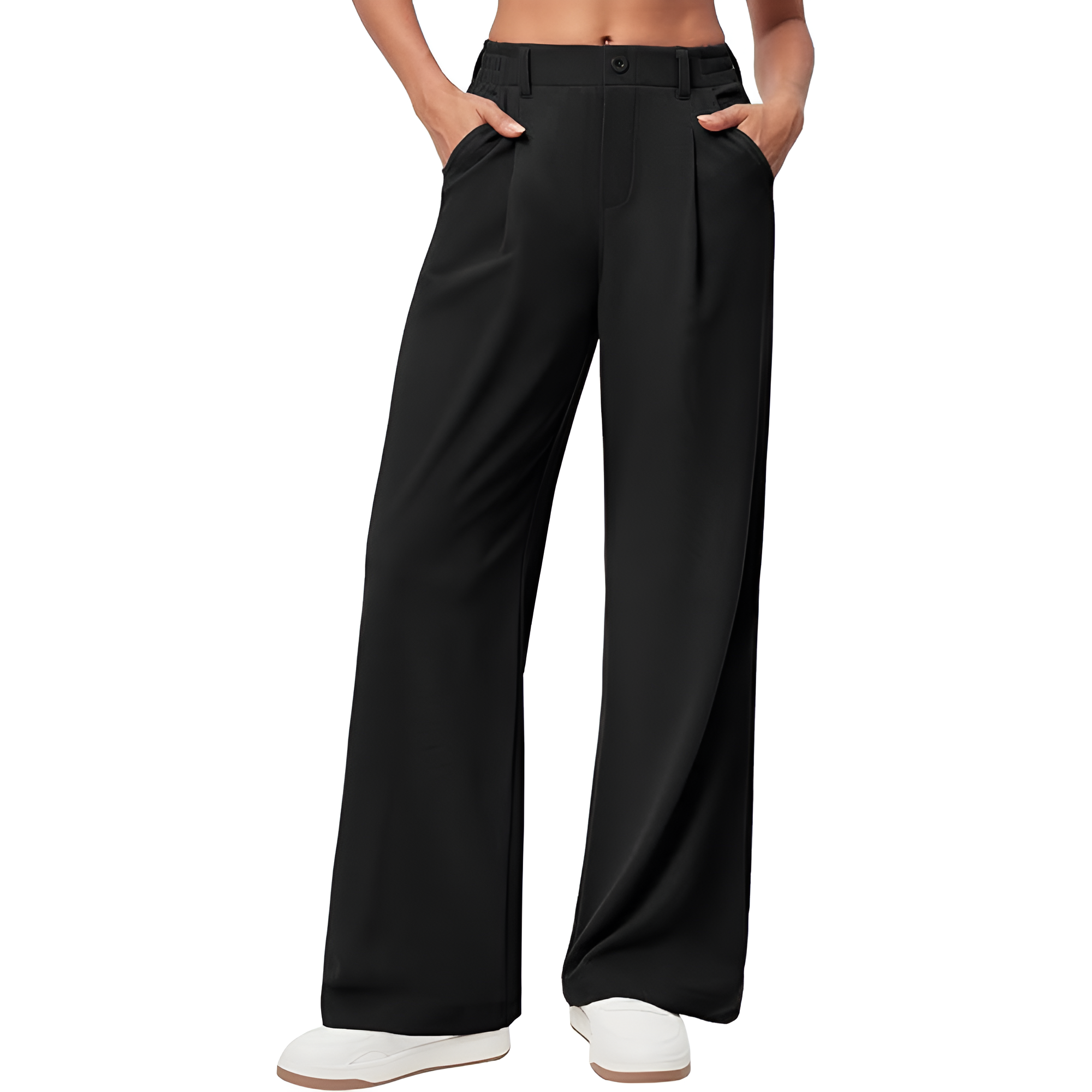 Casual And Comfortable Wide Fit Stretchy Work Pants For Women  – women's cargo pants front view