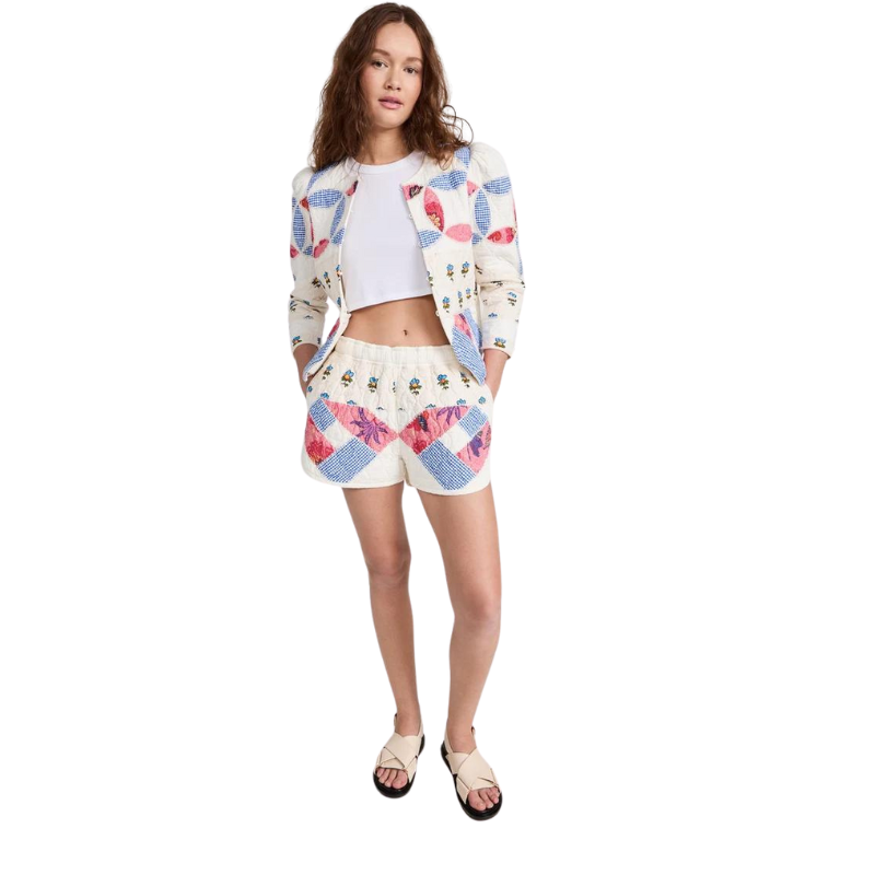 Quilted Design Summer Shorts – women's cargo pants front view