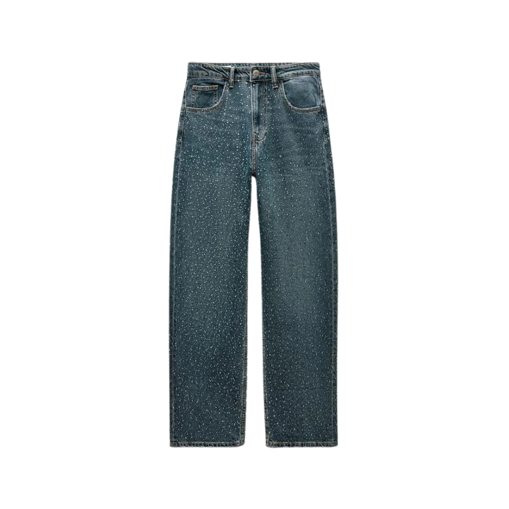Medium Waist Slim Sparkle Jeans – women's cargo pants front view