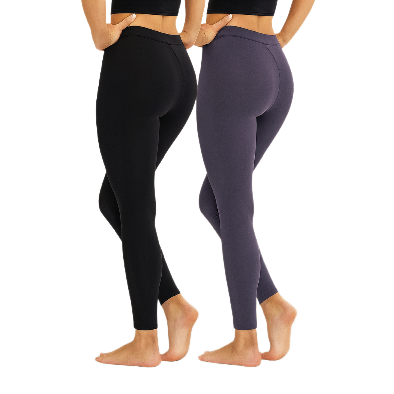 Women's Pack Of 2 Thermal Long Leggings Pants – fit and style view