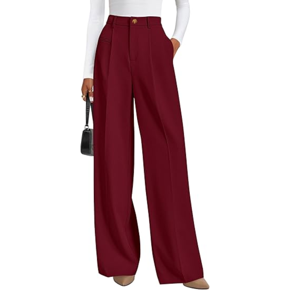 Wide Fit Casual Flowy Work Palazzo Pants For Women – lifestyle view 23
