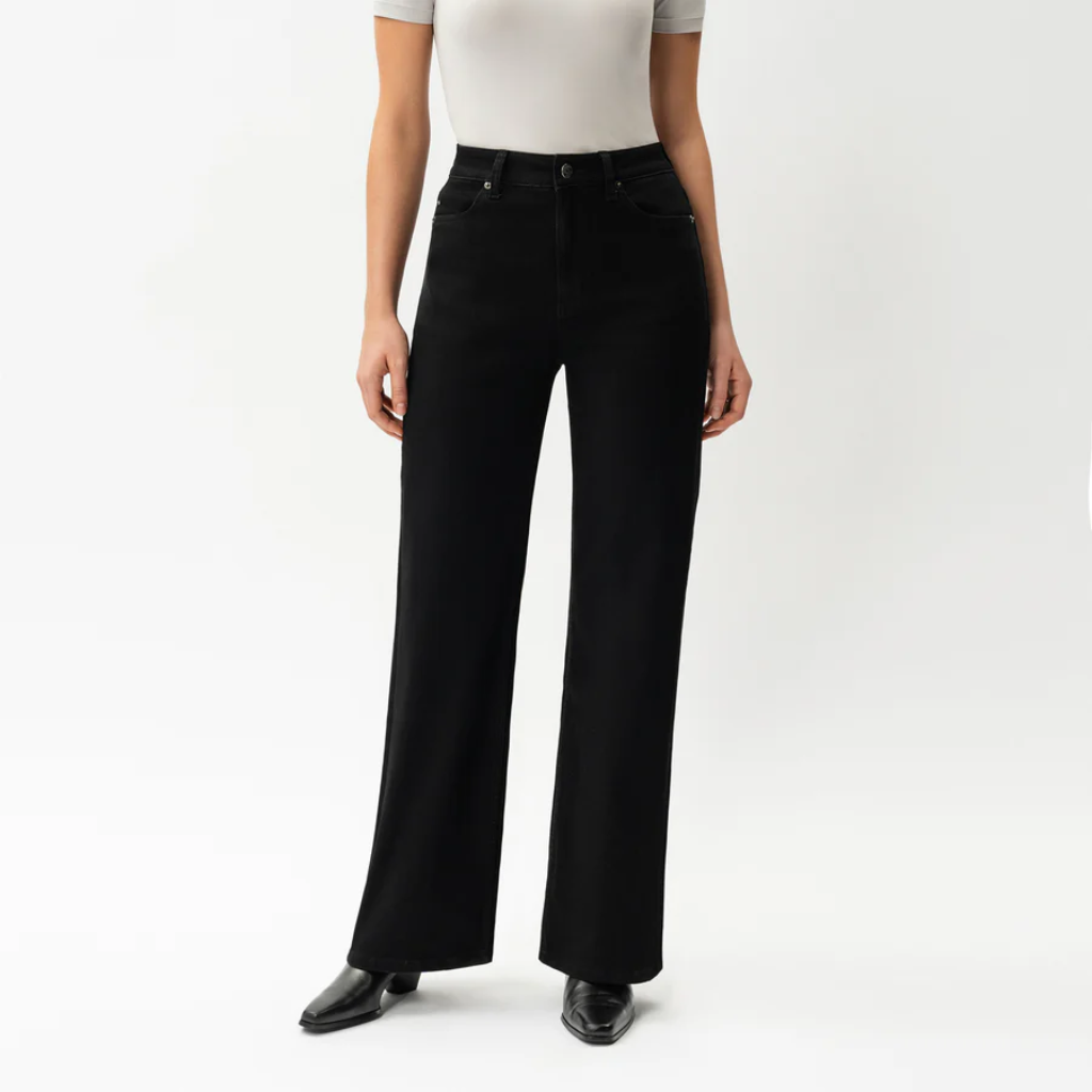 Women's High Rise Wide Denim Jeans – styled outfit view