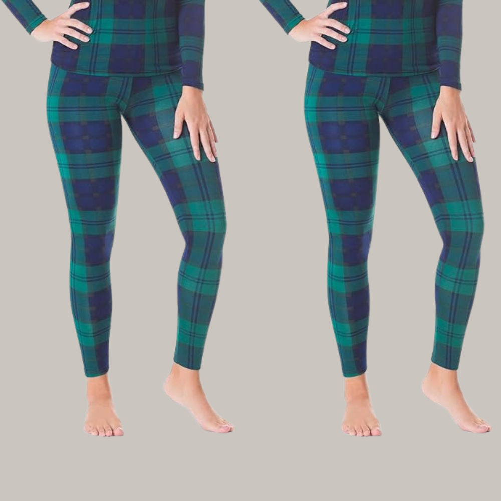 Women's Printed Thermal Ski Leggings Pack Of 2 – styled outfit view