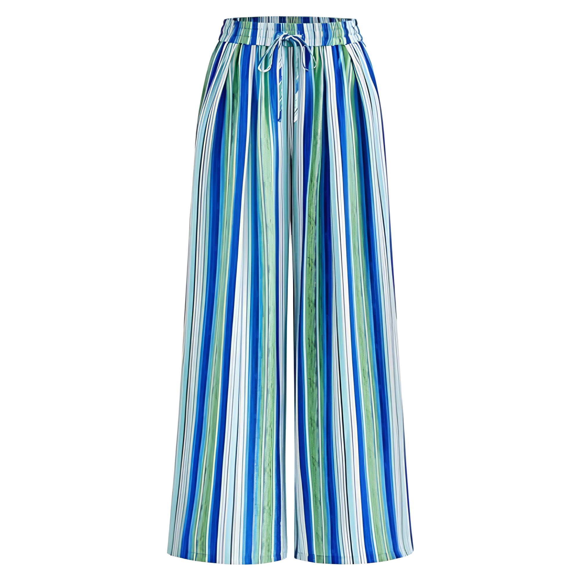 Wide Vertical Patterned Palazzo Pants For Women – fabric detail close-up