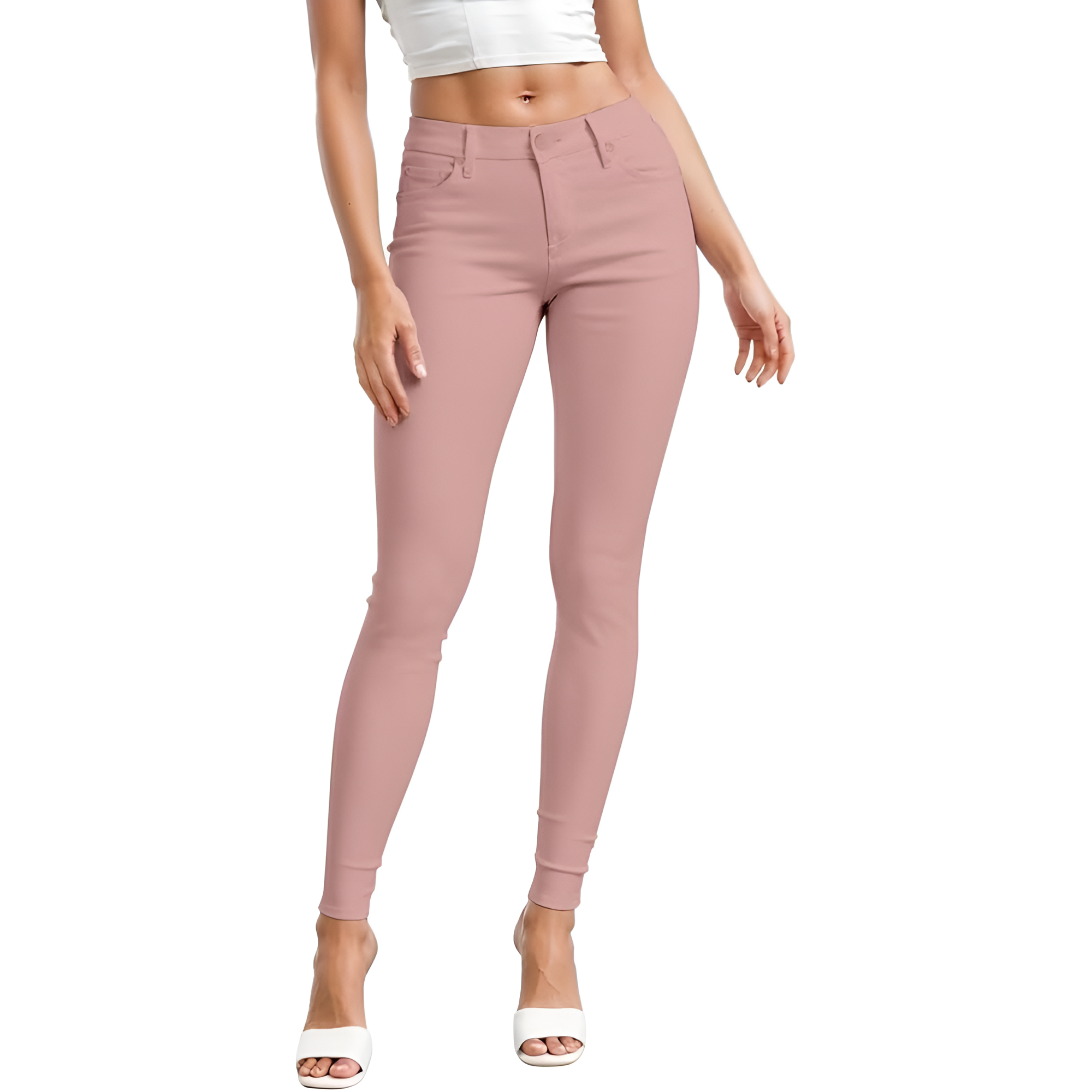 Ultra Stretch Comfy Skinny Casual Pants For Women – waistband detail