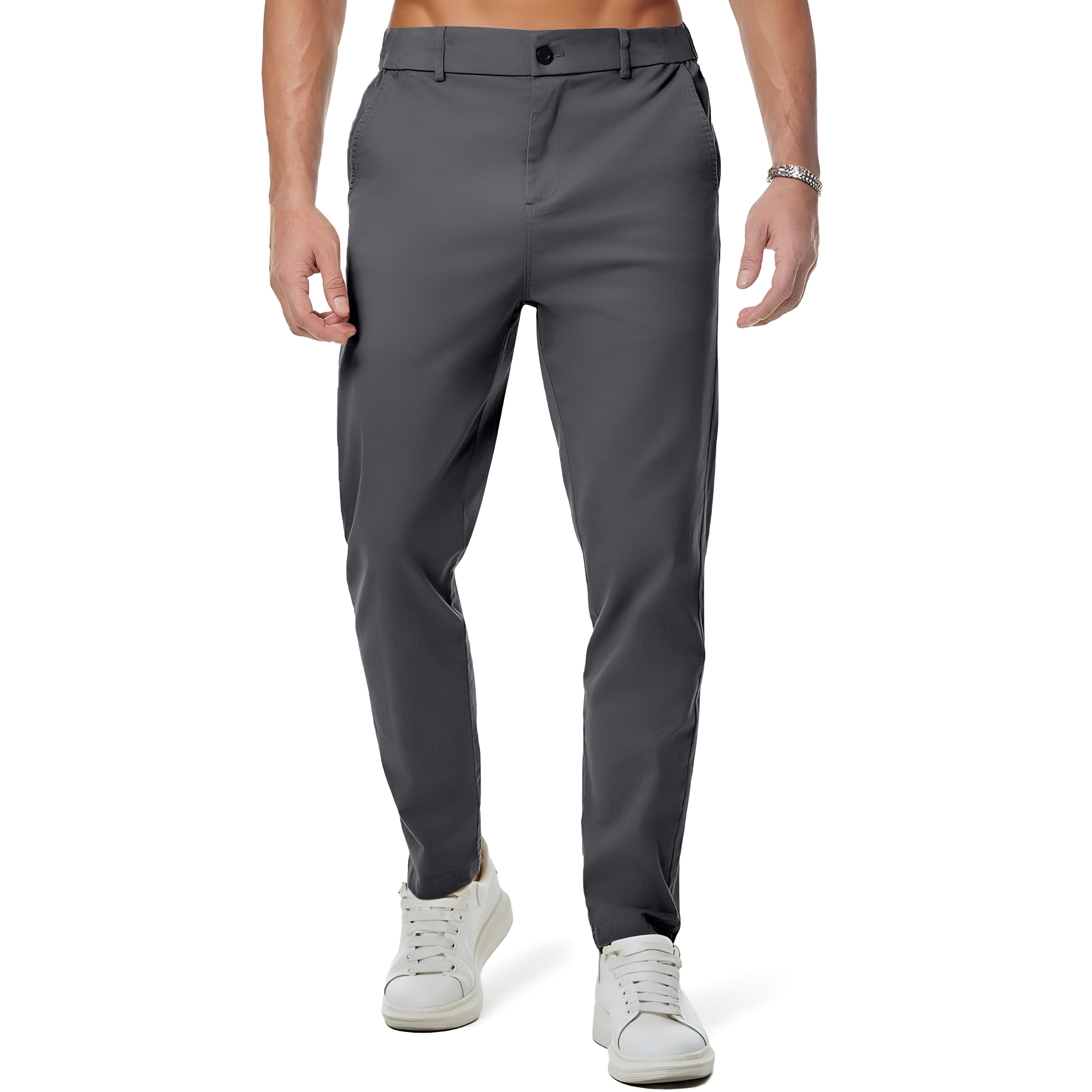 Casual Chino Pants Tapered Style Golf Trousers For Men – styled outfit view