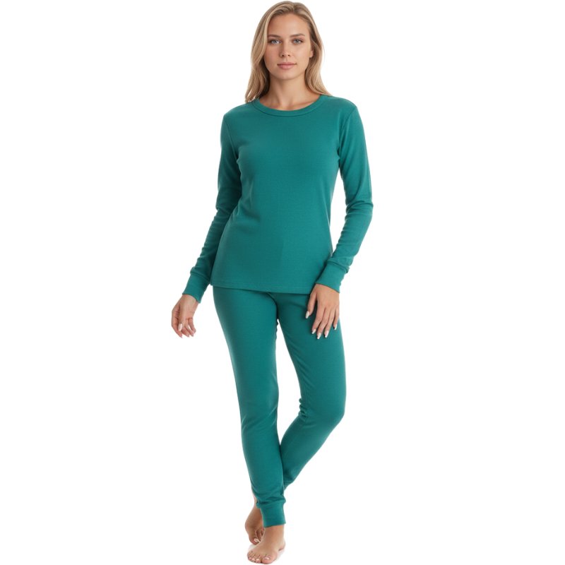 Thermal Underwear Pajamas Set For Women – styled outfit view