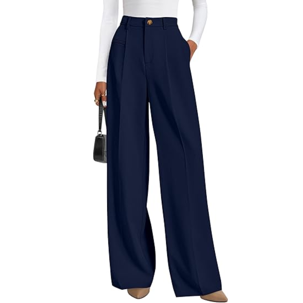 Wide Fit Casual Flowy Work Palazzo Pants For Women – lifestyle view 19