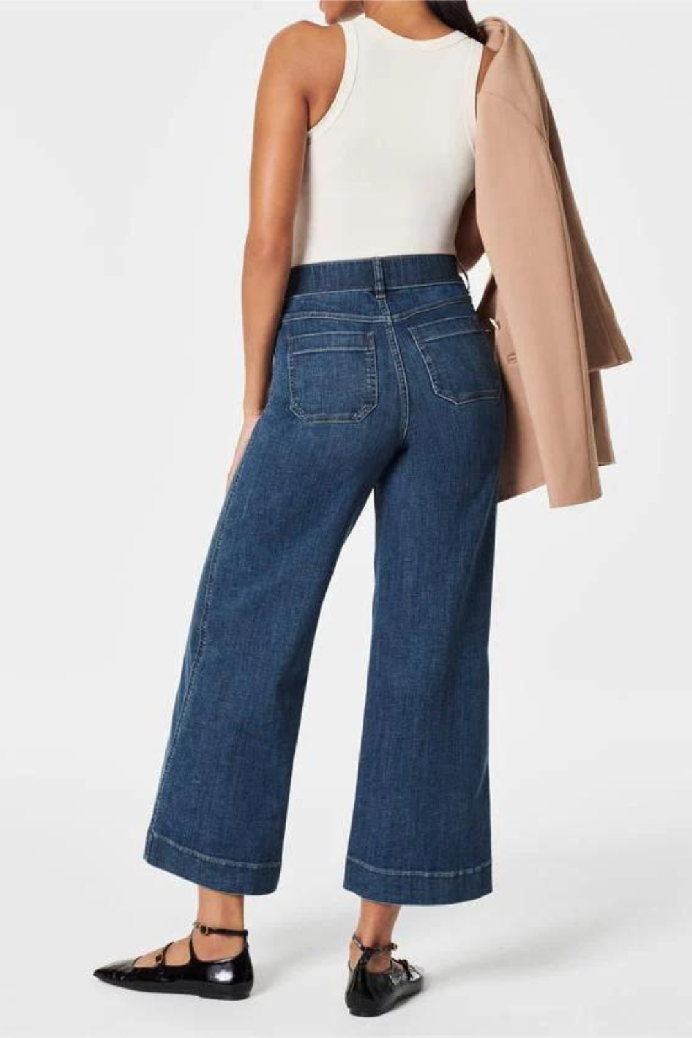 Classic Straight Solid Color Pants – full length outfit view