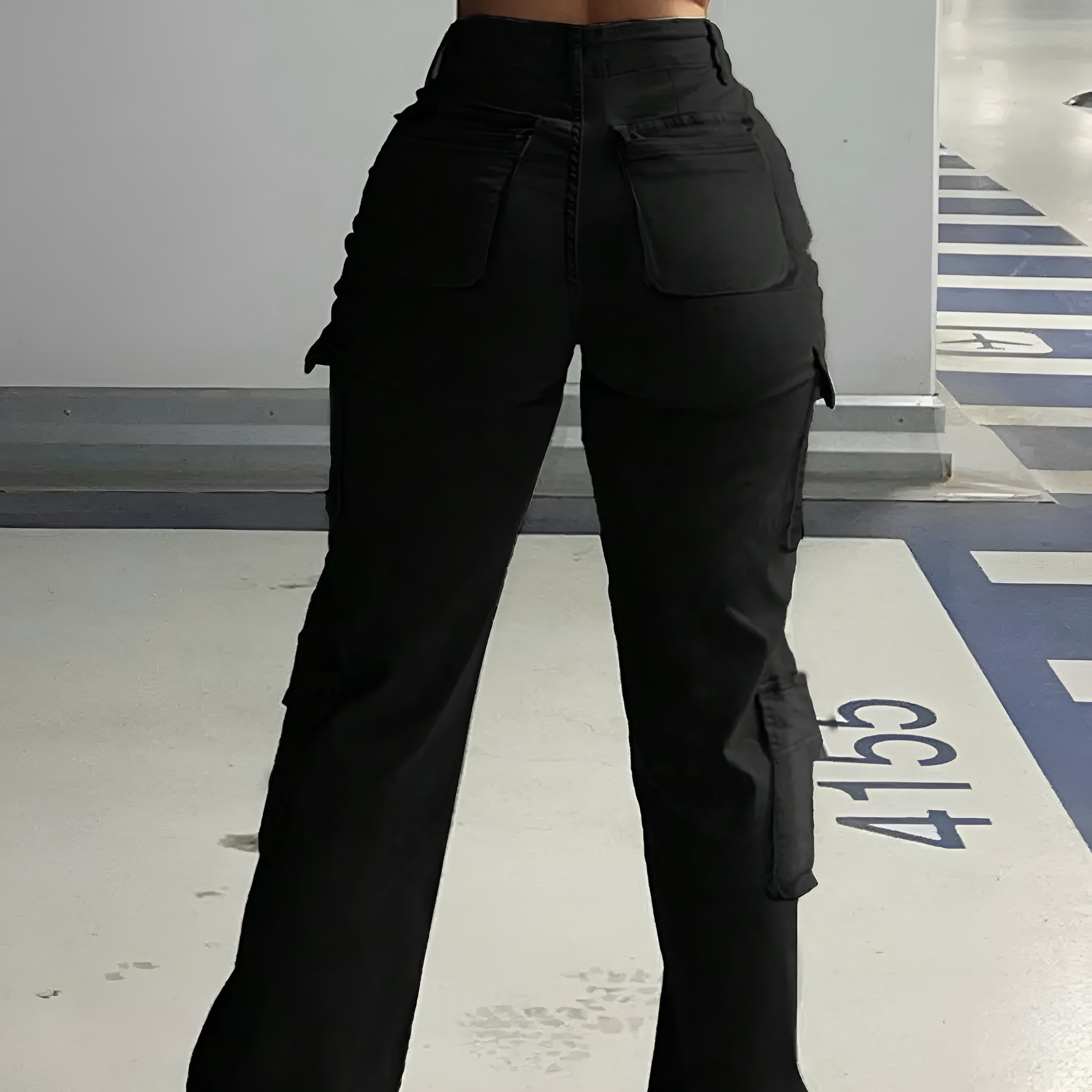 Casual Baggy Streetwear Cargo Pants For Women – side profile view