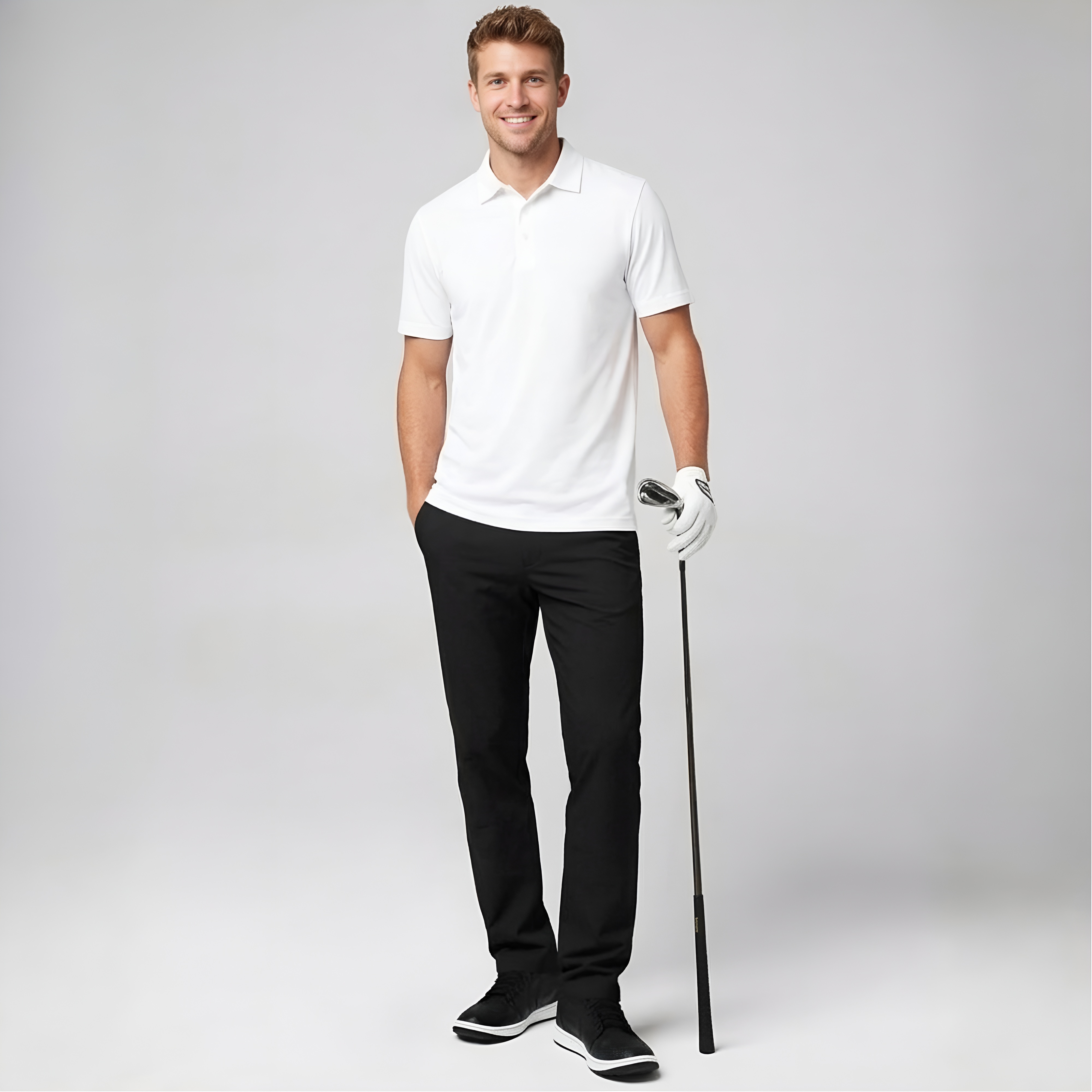 Casual Chino Pants Tapered Style Golf Trousers For Men – side profile view
