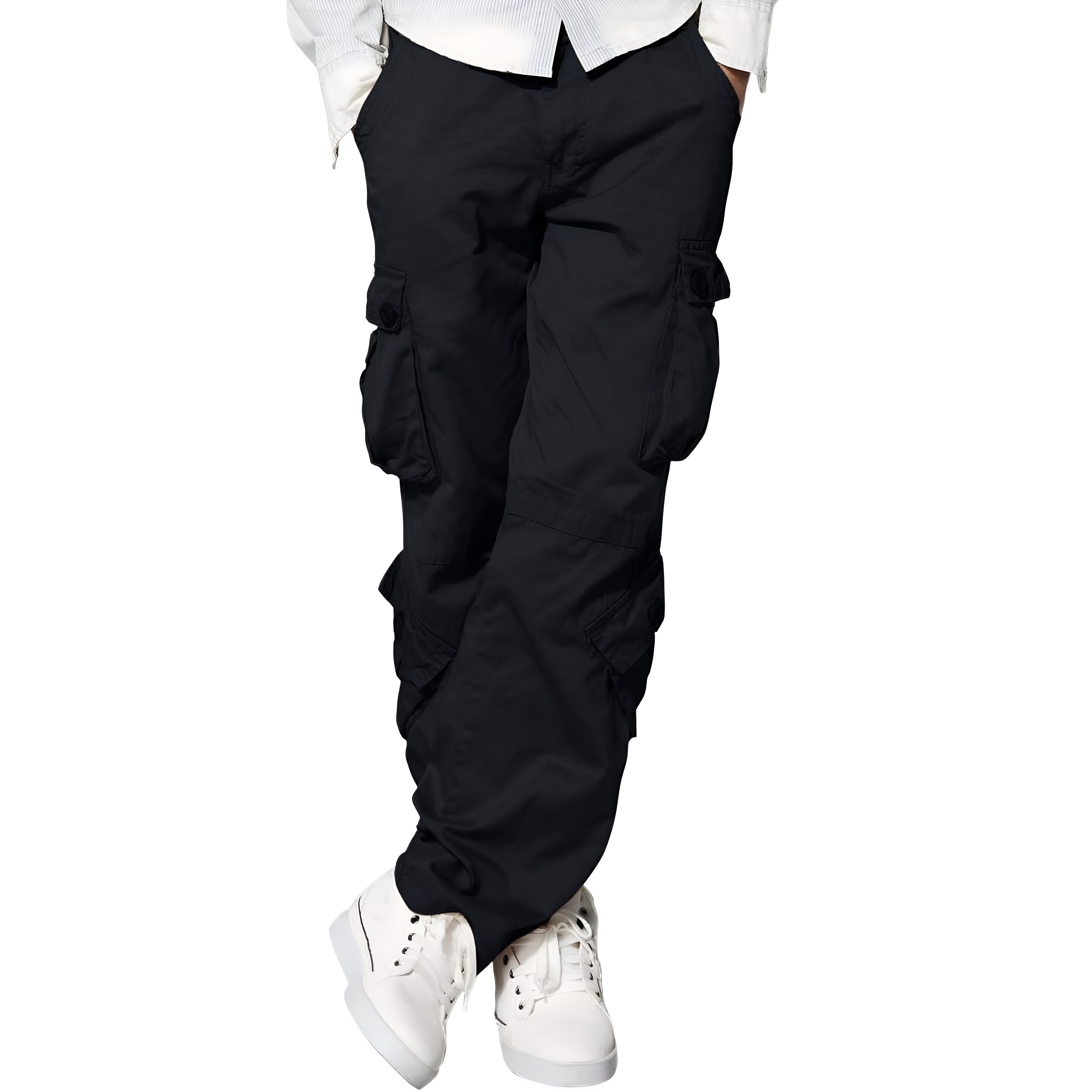 Cargo Pants With Multiple Pockets And Regular Fit For Men – women's cargo pants front view