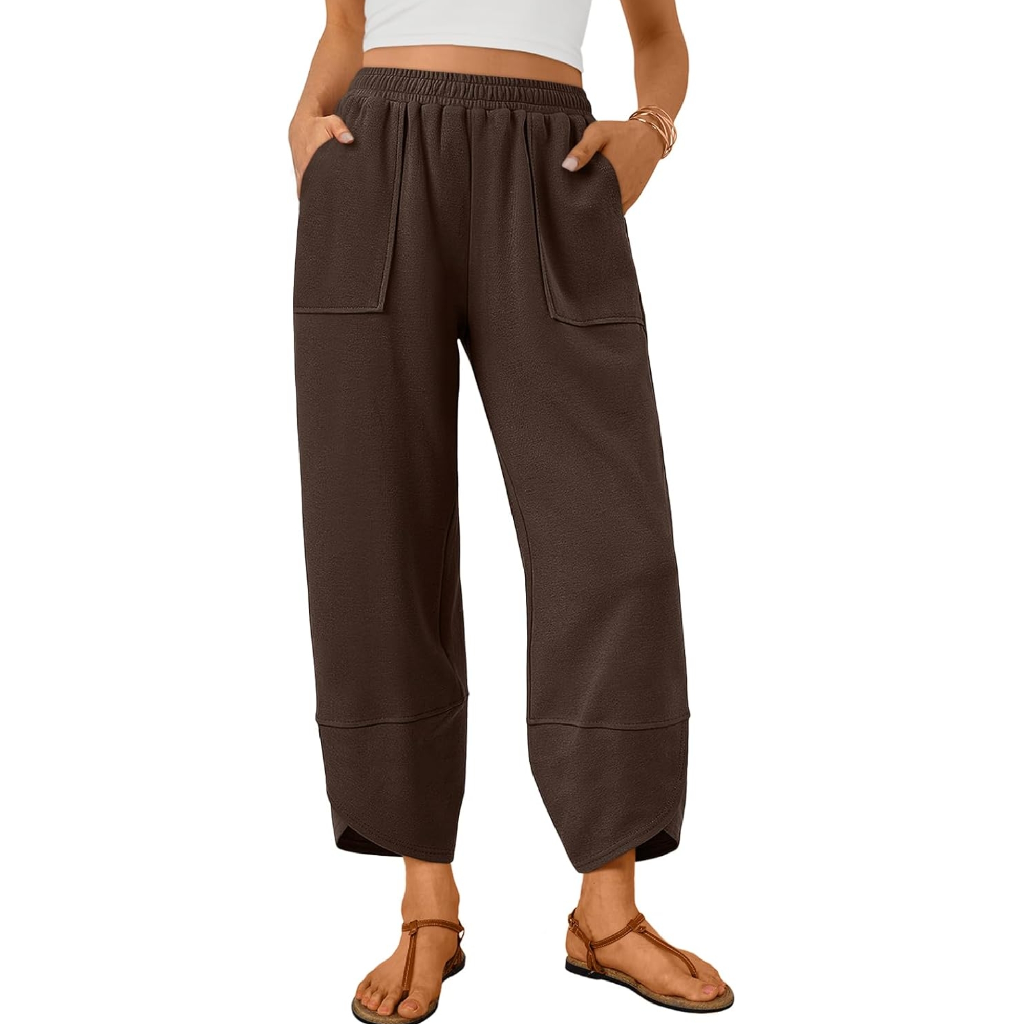 Soft And Casual Summer Wide Fit Pants With Pockets For Women – lifestyle view 13