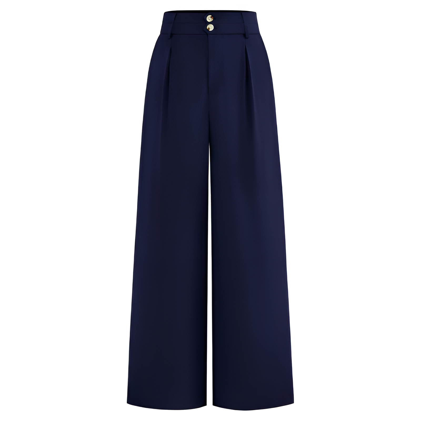 Wide Fit High Rise Button Pleated Trousers For Women  – lifestyle view 13