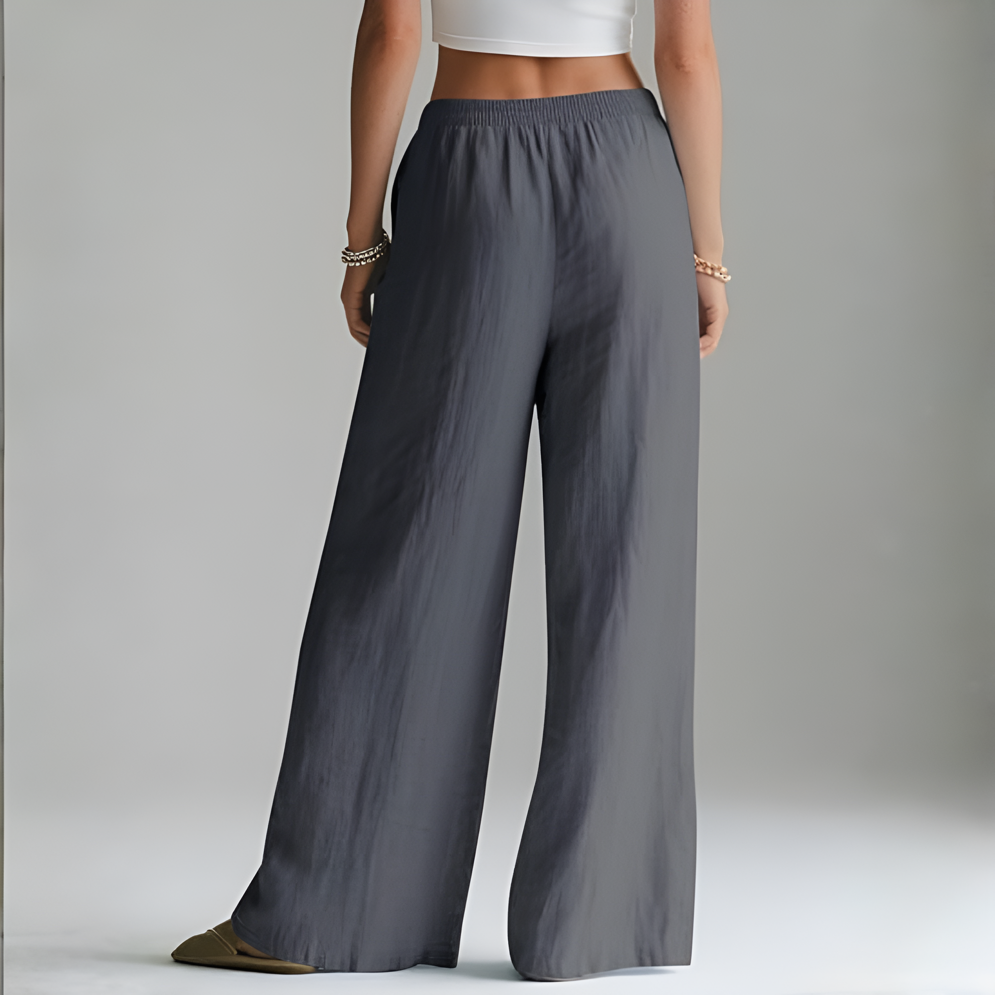 Wide Fit Summer Flowy Palazzo Pants For Women  – lifestyle view 17