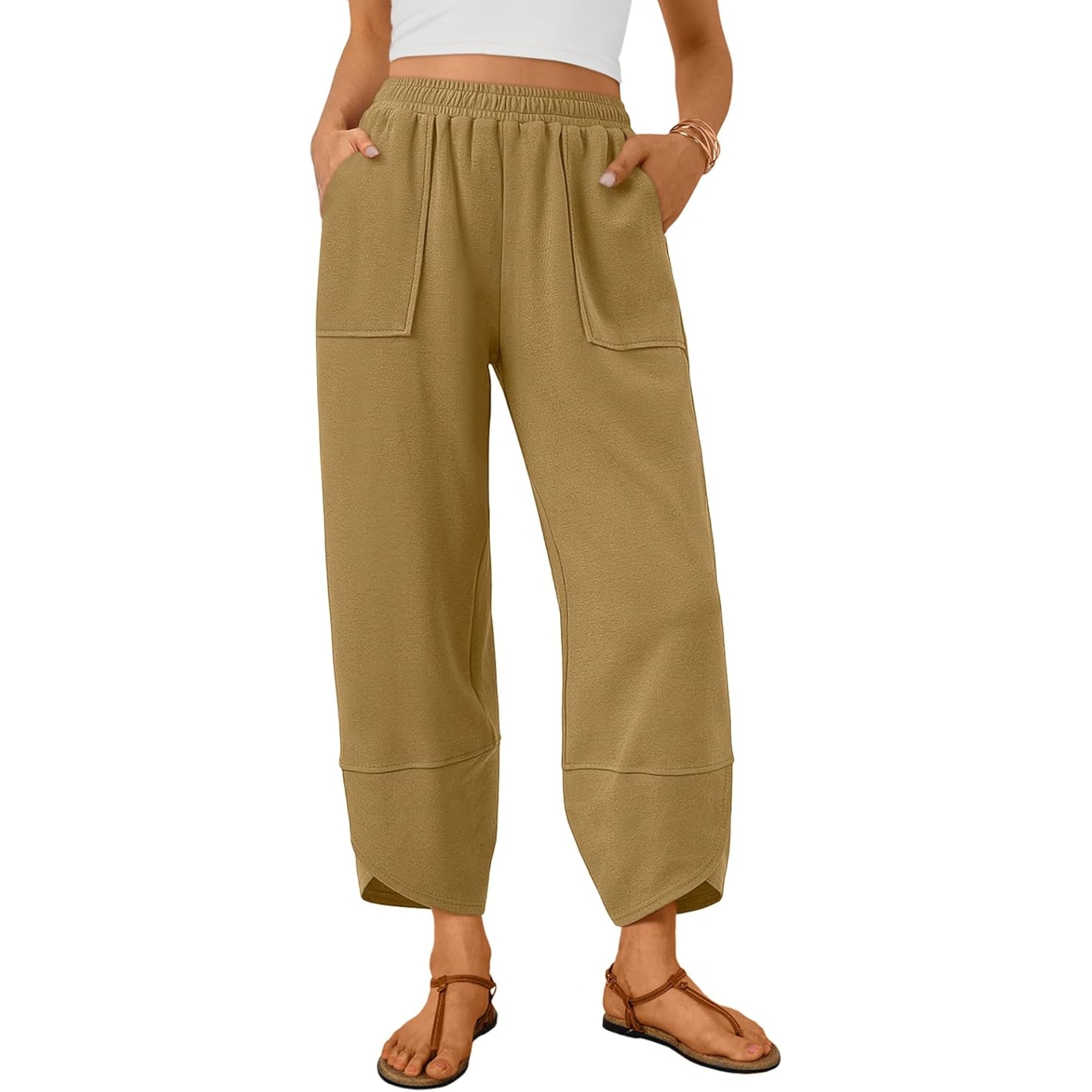 Soft And Casual Summer Wide Fit Pants With Pockets For Women – lifestyle view 17