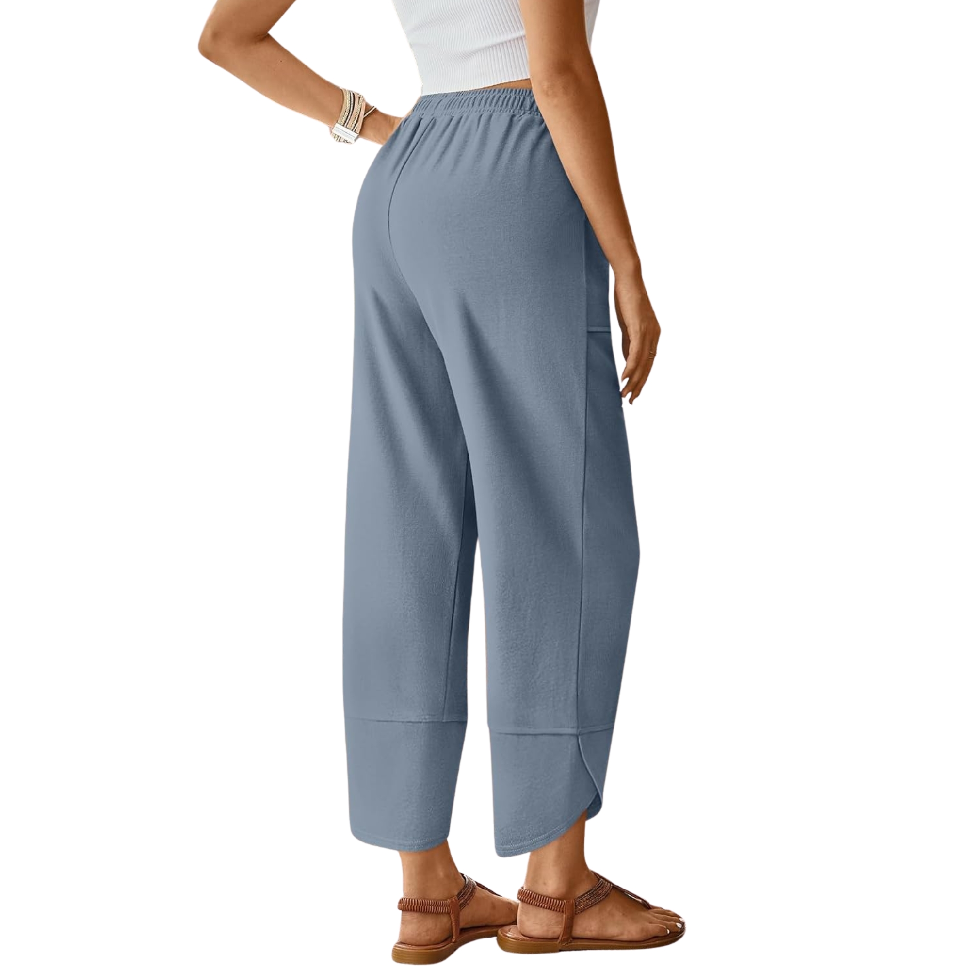 Soft And Casual Summer Wide Fit Pants With Pockets For Women – pocket detail close-up